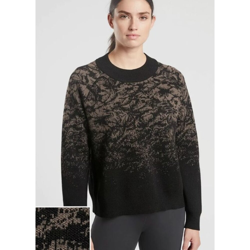 ATHLETA Frosted Floral Jacquard Sweater sz XXS